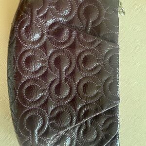 Coach Chic Embossed Deep Purple Wristlet